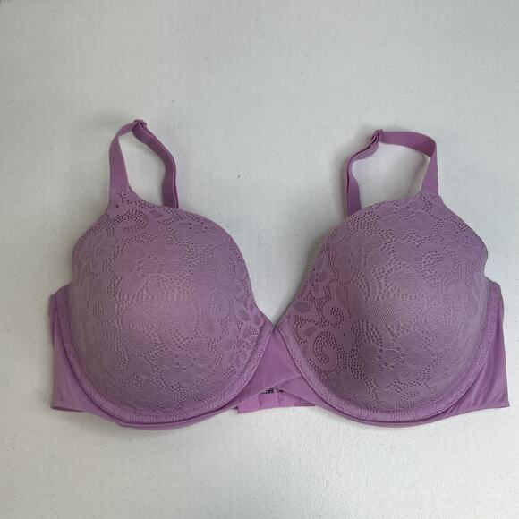 Maidenform 36D Bra Demi T-Shirt Purple Lace Lightly Padded Underwire DM7543 - Picture 3 of 16